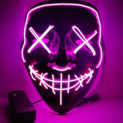 Scary Halloween mask, smiling demon horror mask in latex for adults, creepy mask for parties and cosplay, LED versions t