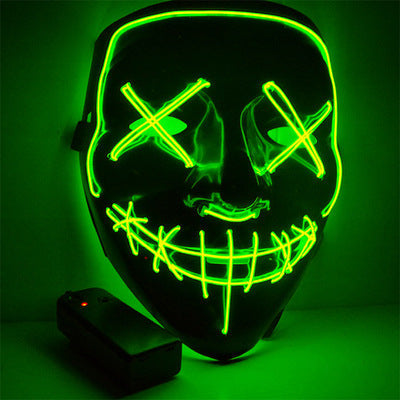 Scary Halloween mask, smiling demon horror mask in latex for adults, creepy mask for parties and cosplay, LED versions t