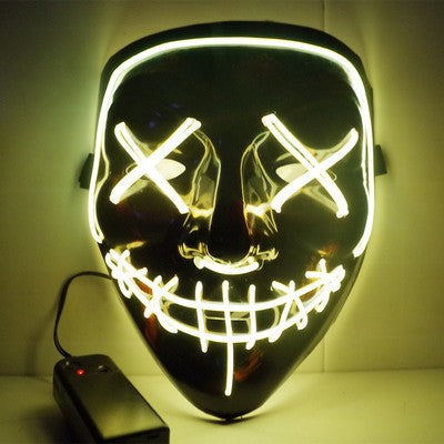 Scary Halloween mask, smiling demon horror mask in latex for adults, creepy mask for parties and cosplay, LED versions t
