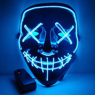 Scary Halloween mask, smiling demon horror mask in latex for adults, creepy mask for parties and cosplay, LED versions t
