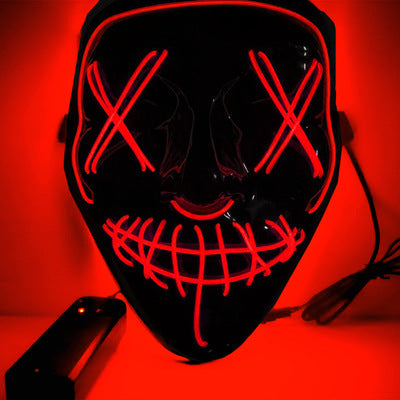 Scary Halloween mask, smiling demon horror mask in latex for adults, creepy mask for parties and cosplay, LED versions t