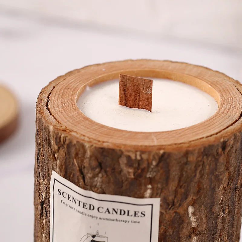 Scented Candle in Wooden Vessel – Mood-Enhancing Artisan Candle