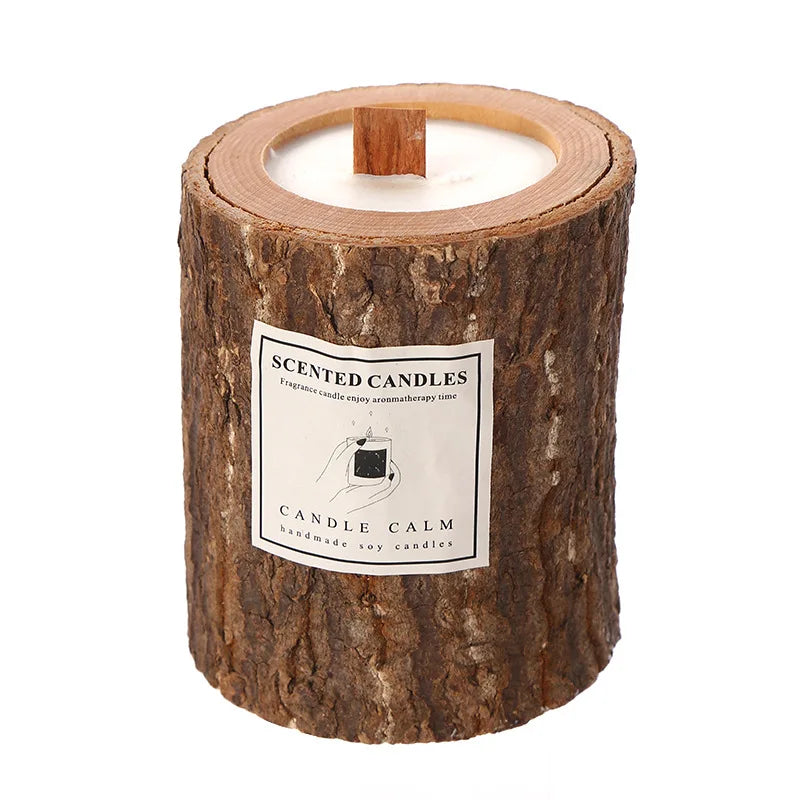 Scented Candle in Wooden Vessel – Mood-Enhancing Artisan Candle