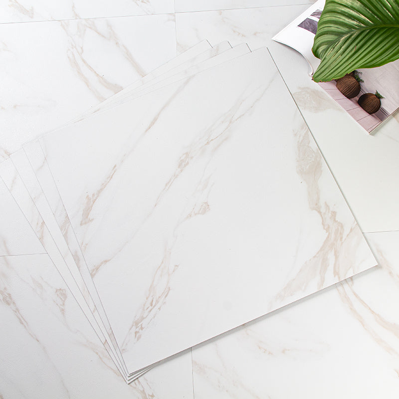 Scratch-resistant waterproof peel and stick vinyl floor tiles