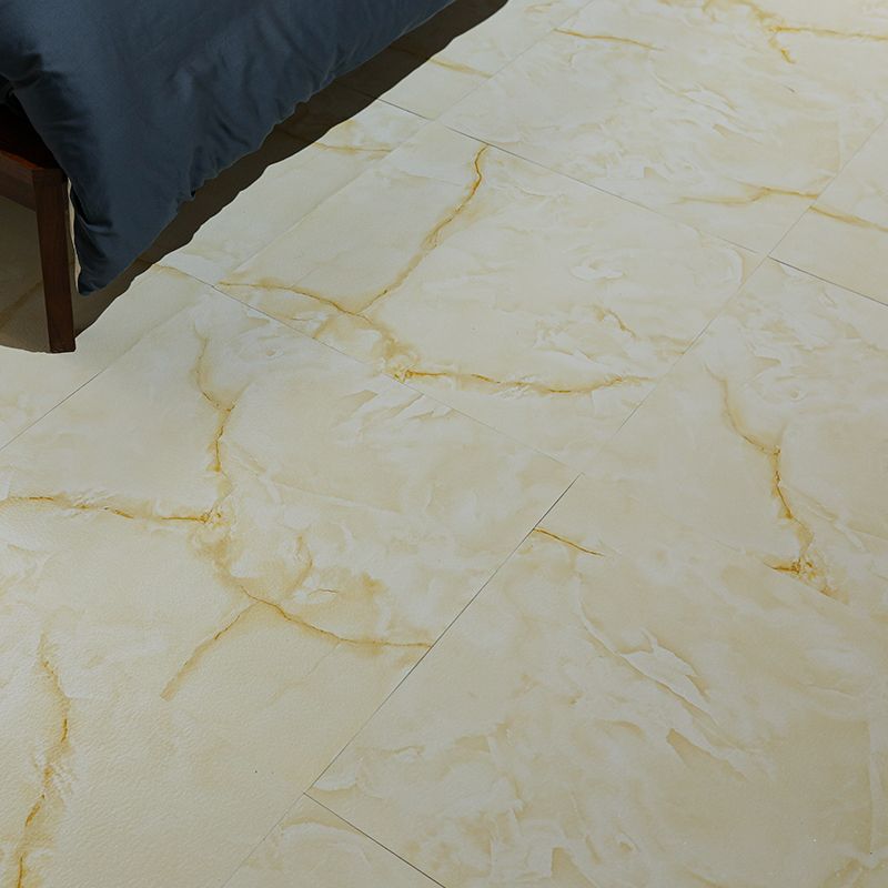 Scratch-resistant waterproof peel and stick vinyl floor tiles