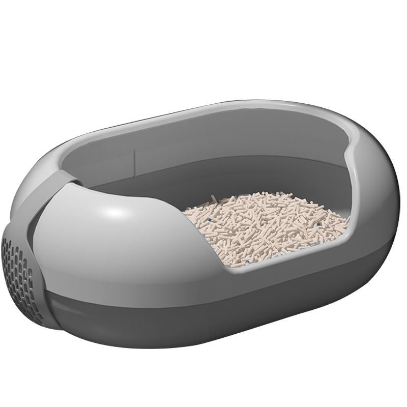 Semi-Open Cat Litter Box – 13.8" Wide