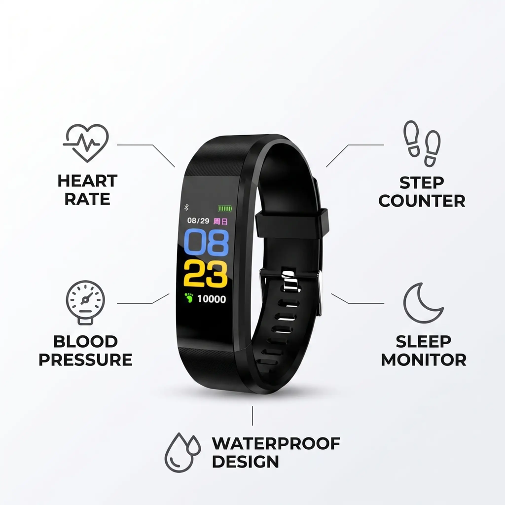 Senior Smartwatch with Heart Rate & Blood Pressure Monitoring