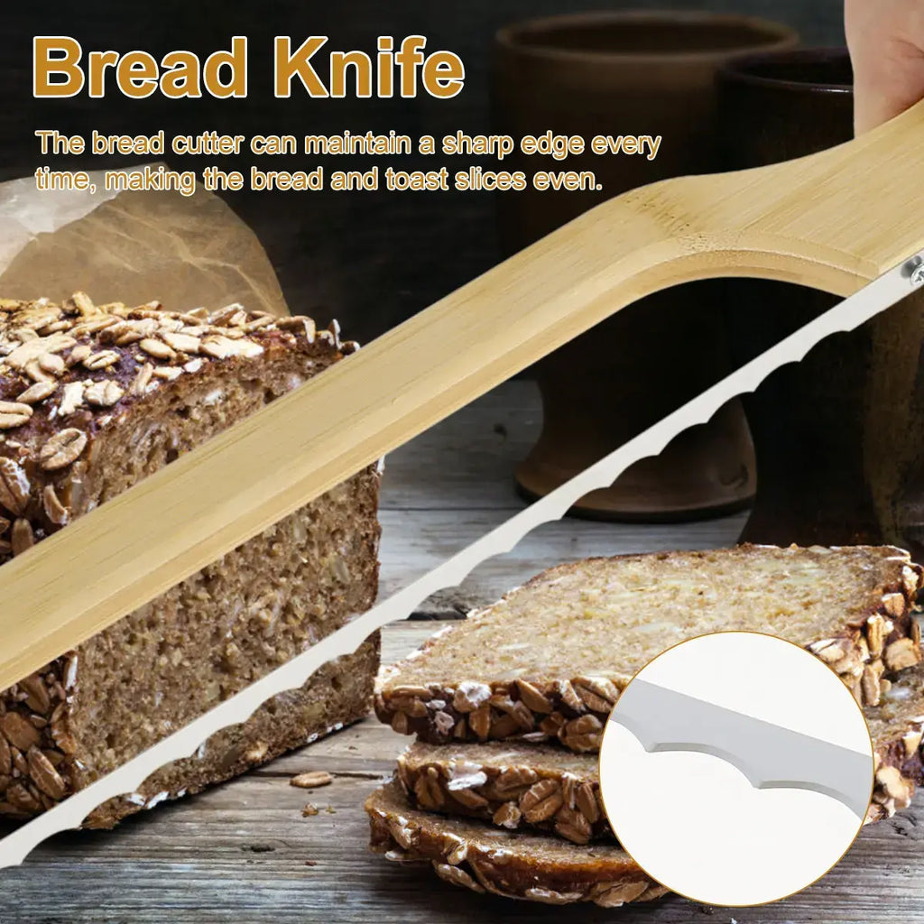 Serrated Bread Knife with Wooden Handle