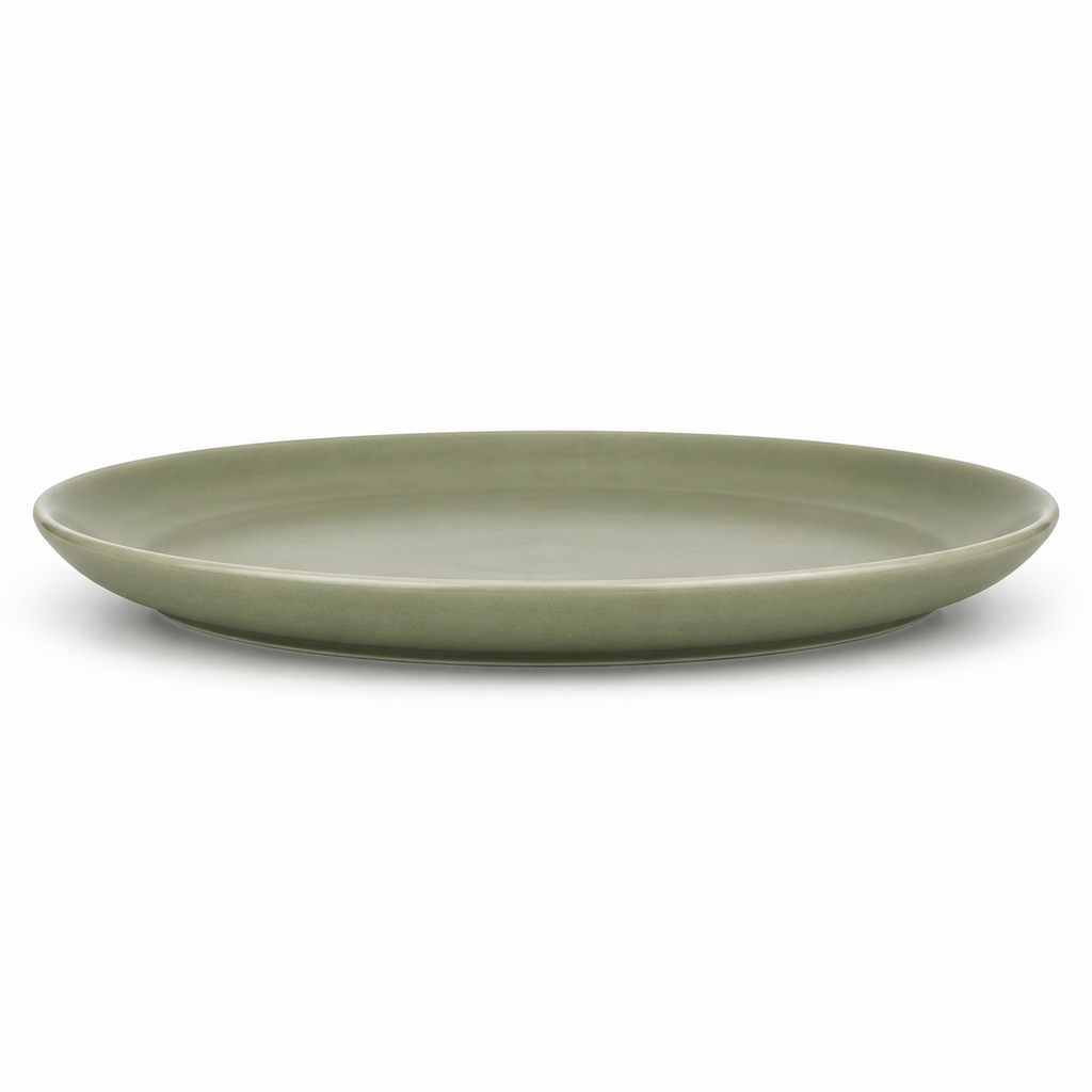 Shopaverly Sage Green Ceramic Dinner Plate – Elegant Modern Tableware