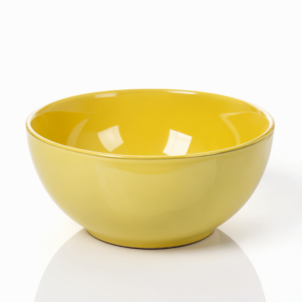 SHOPAVERLY Yellow Semi-Matte Ceramic Bowl