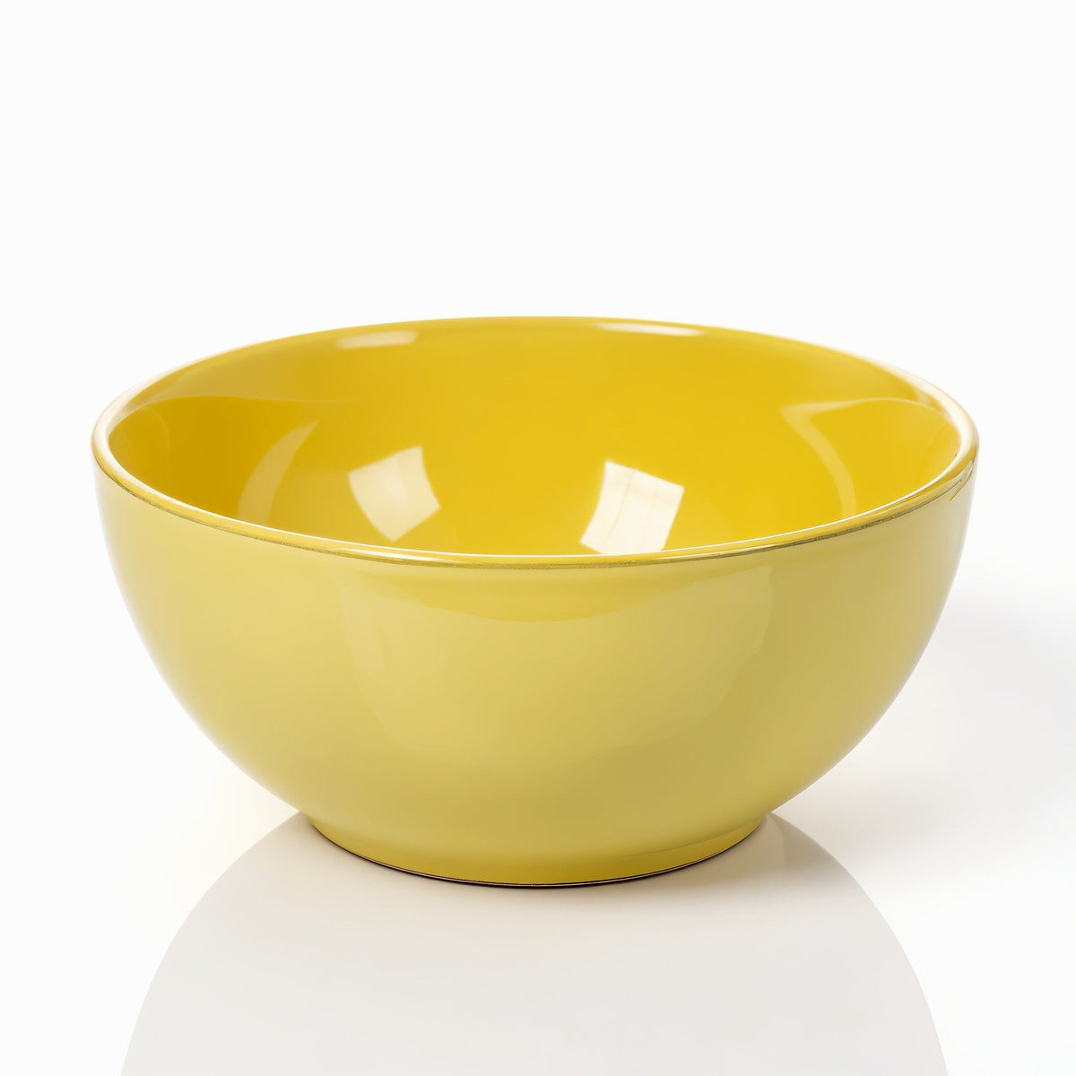 SHOPAVERLY Yellow Semi-Matte Ceramic Bowl