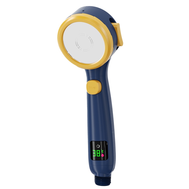 Shower Head with Built-In Temperature Display