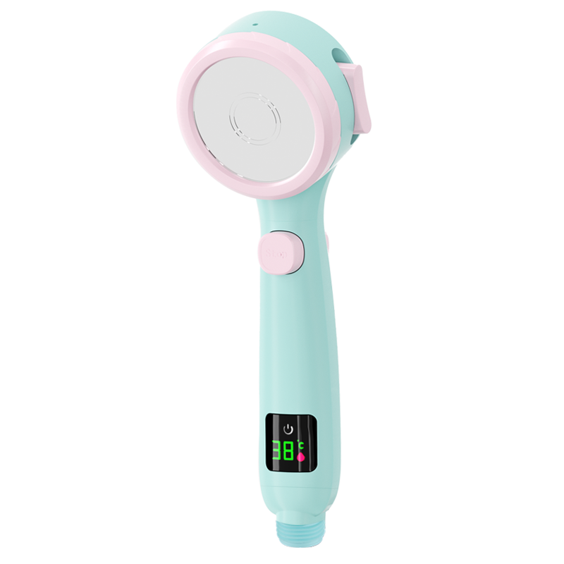 Shower Head with Built-In Temperature Display