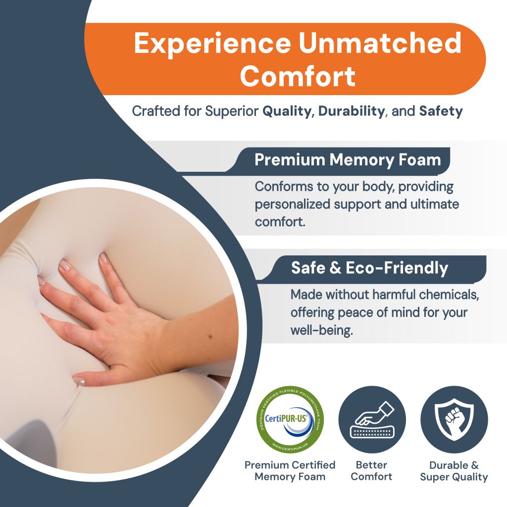 Side Sleeper Pillow – Ergonomic Memory Foam for Neck Pain Relief & Comfortable Sleep