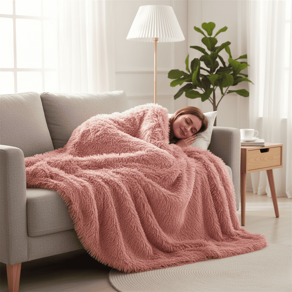 SilkFuria luxurious faux fur blanket with silky touch