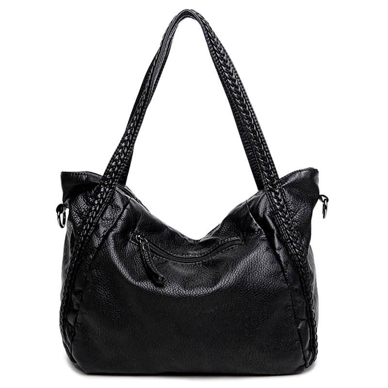 Sisjuly 2018 Black Leather Hobo Bag