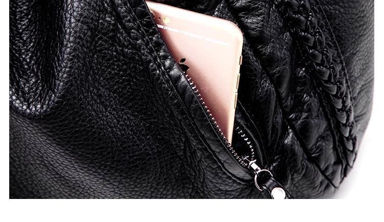 Sisjuly 2018 Black Leather Hobo Bag