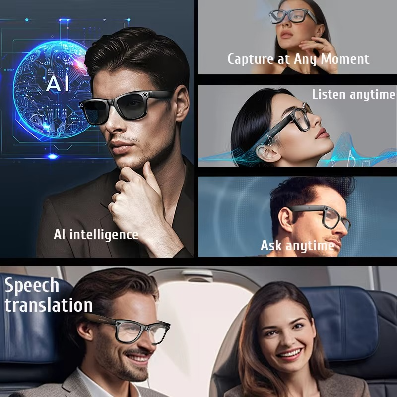 Smart Camera Glasses with Photo, Video, Translation & Bluetooth Audio