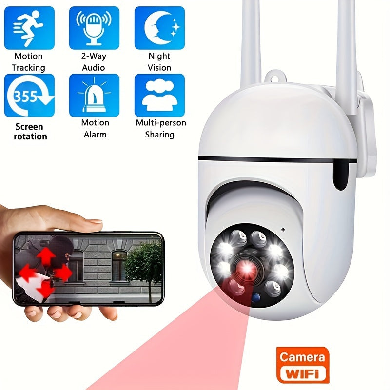 Smart Wireless Security Camera with 1080p HD, Color Night Vision & Two-Way Audio