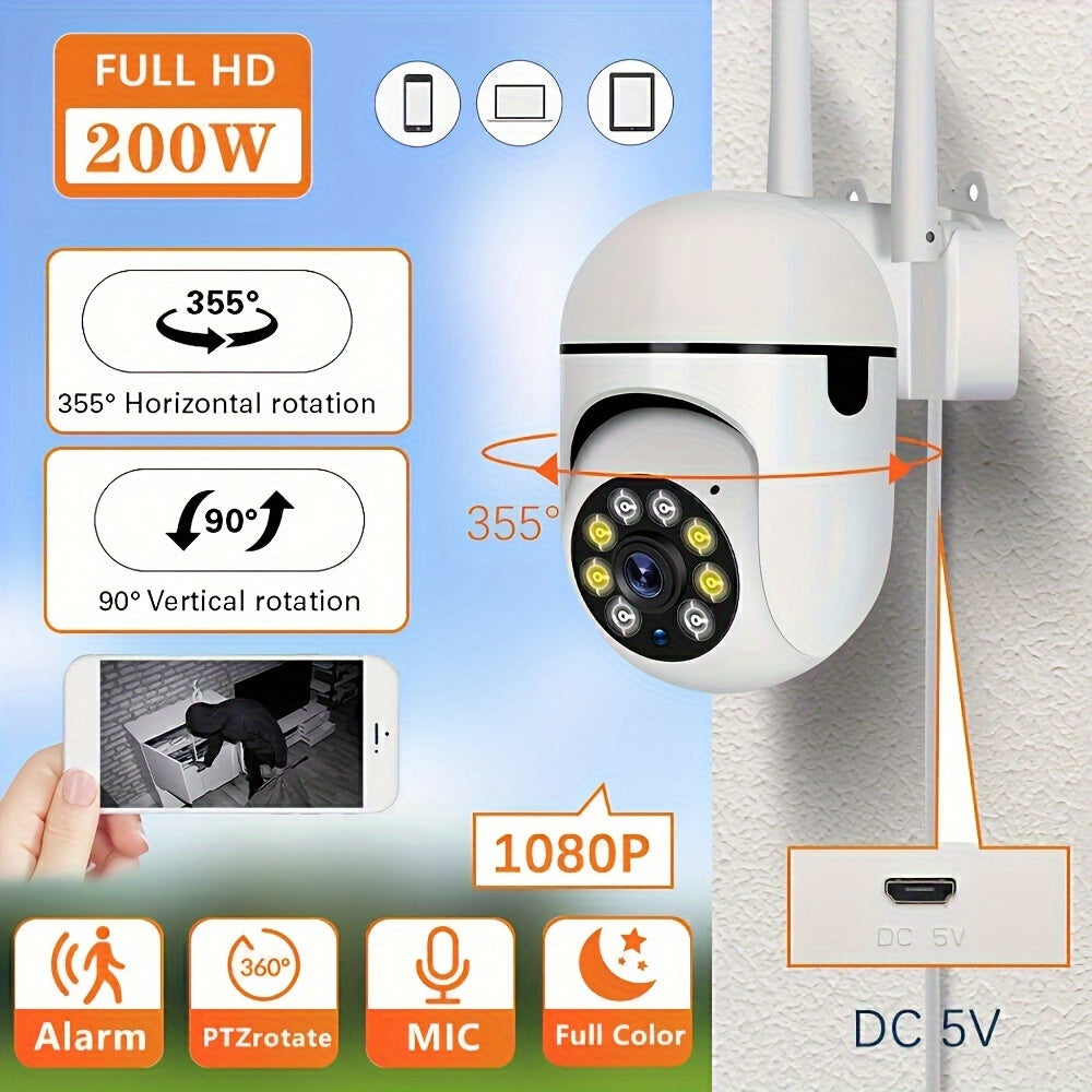 Smart Wireless Security Camera with 1080p HD, Color Night Vision & Two-Way Audio