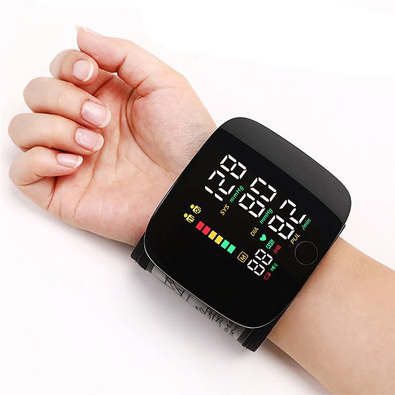 Smart Wrist Blood Pressure Monitor with Voice Alerts – Rechargeable Portable BP Cuff