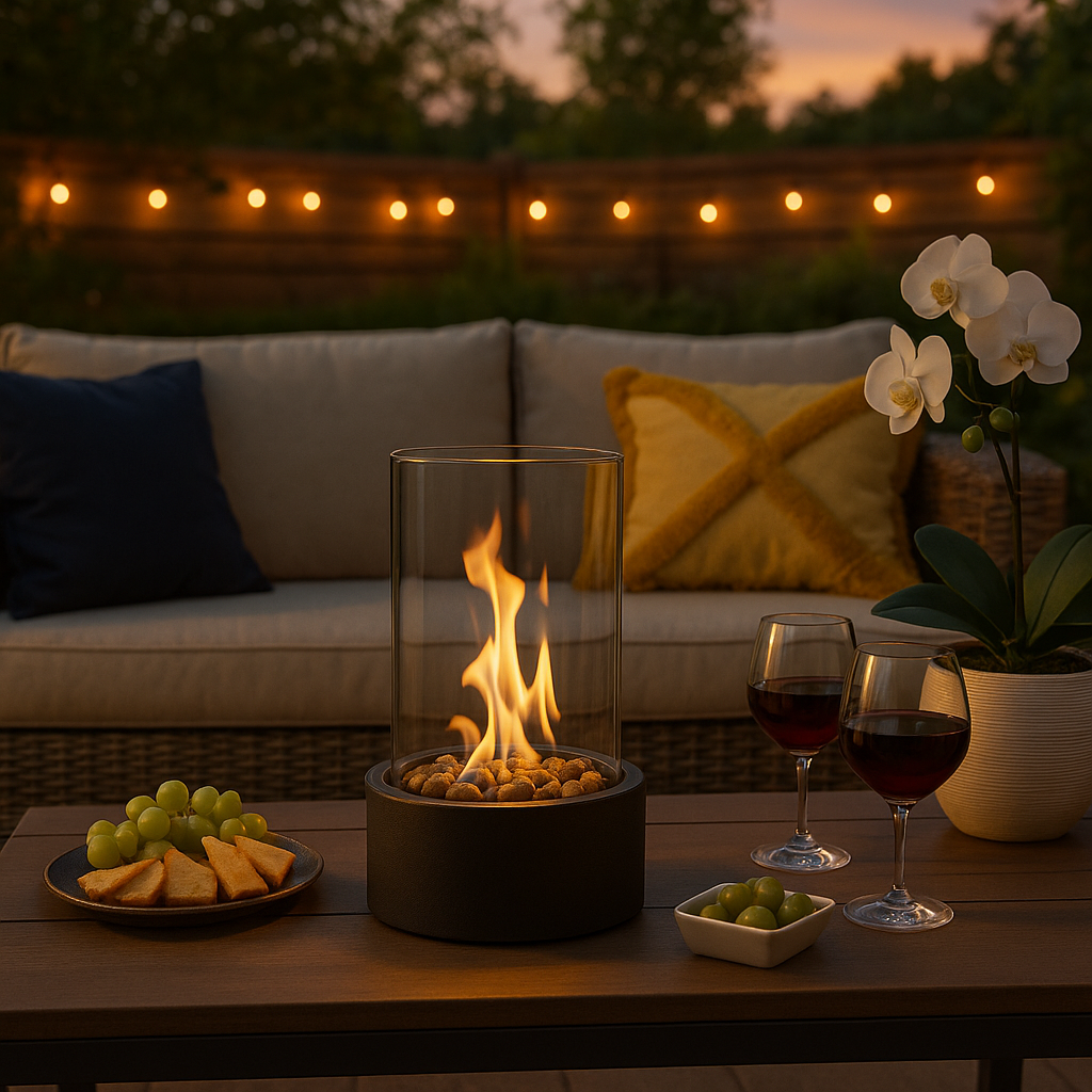Smoke-Free Tabletop Bioethanol Fireplace – Real Flames with Scandinavian Design