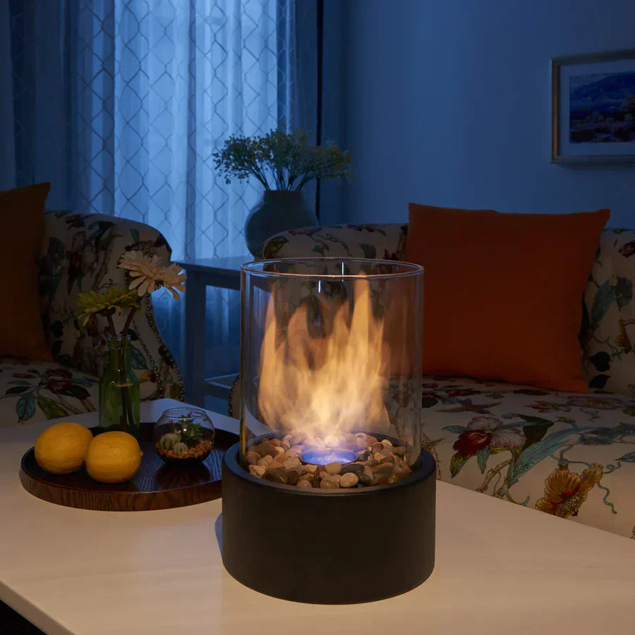 Smoke-Free Tabletop Bioethanol Fireplace – Real Flames with Scandinavian Design