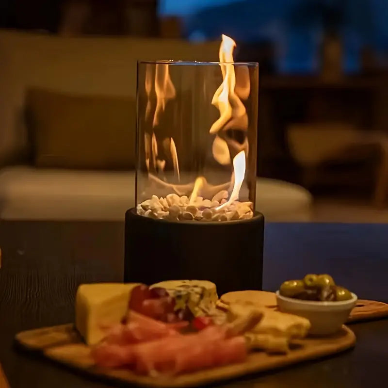 Smoke-Free Tabletop Bioethanol Fireplace – Real Flames with Scandinavian Design