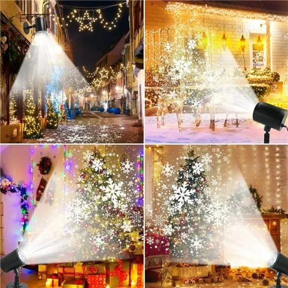 Snowflake Projector LED Christmas Light for Indoor and Outdoor Holiday Decor