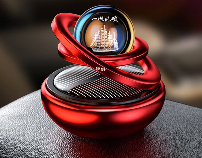 Solar Powered Car Air Freshener with 360° Fragrance Distribution
