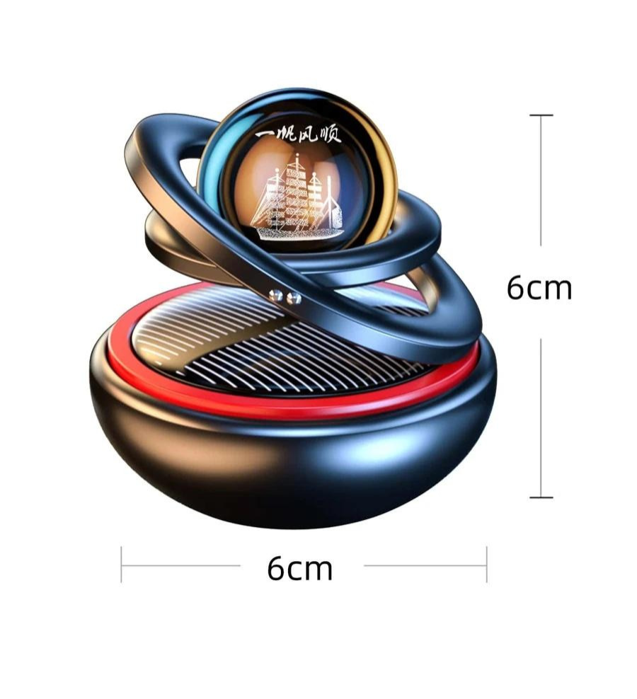 Solar Powered Car Air Freshener with 360° Fragrance Distribution