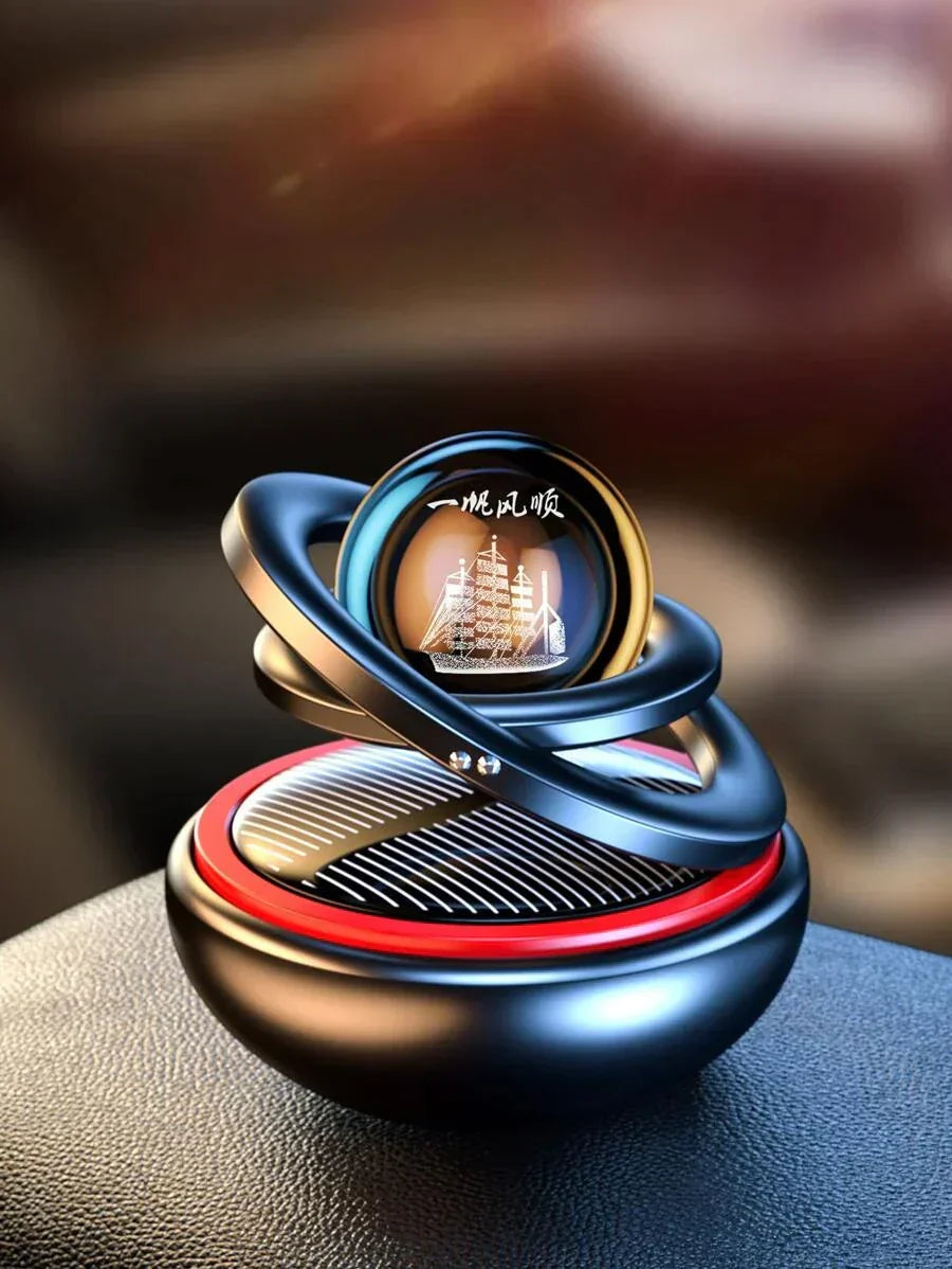 Solar Powered Car Air Freshener with 360° Fragrance Distribution