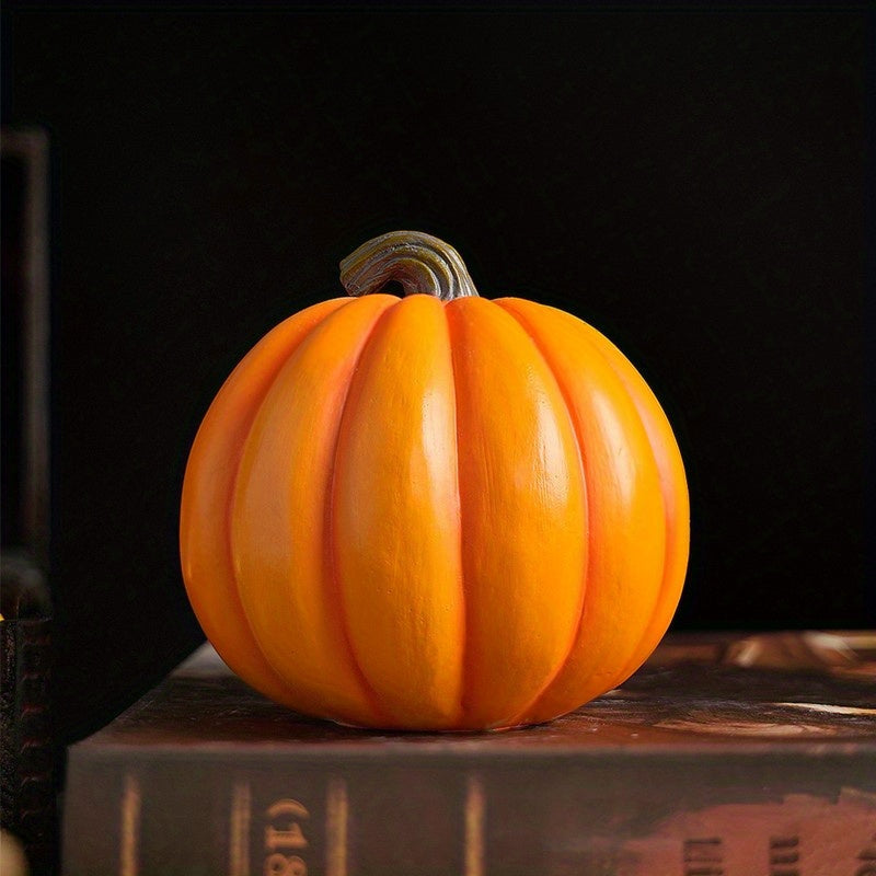 Spooky Realistic Jack O'Lantern Halloween Decoration with Skull