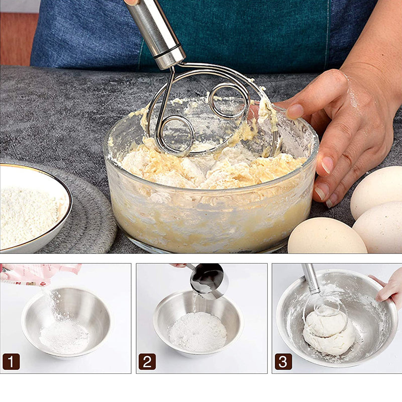 Stainless Steel Danish Dough Whisk for Bread Making