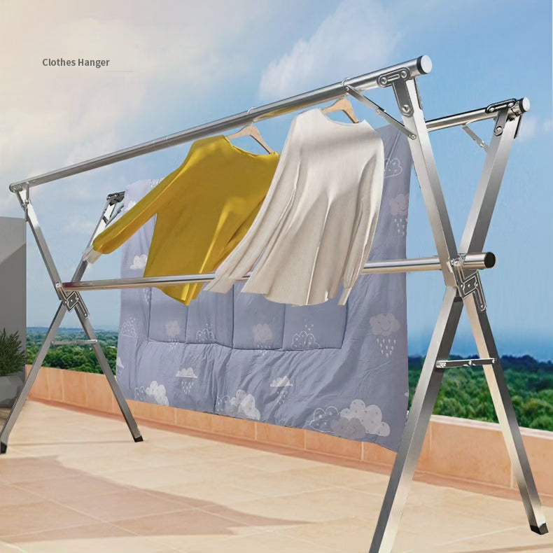 Stainless Steel Foldable Clothes Drying Rack for Indoor & Balcony Use