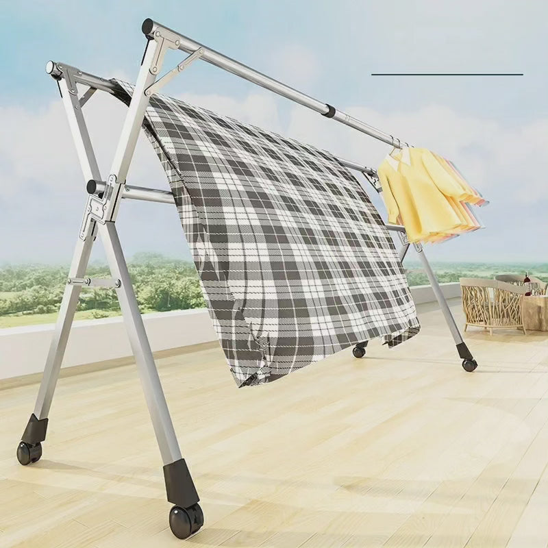 Stainless Steel Foldable Clothes Drying Rack for Indoor & Balcony Use