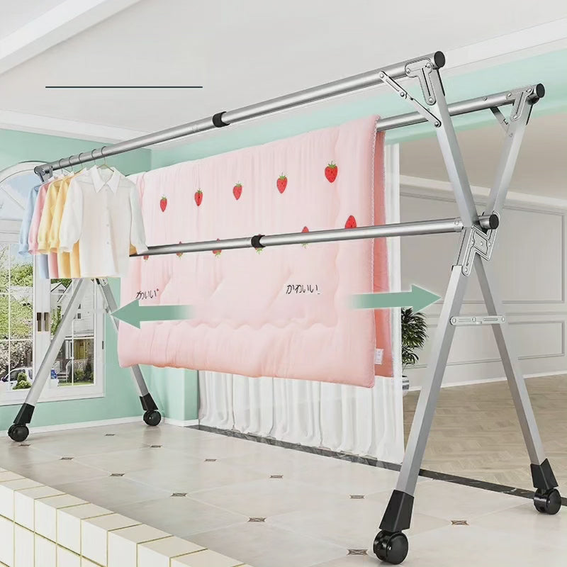 Stainless Steel Foldable Clothes Drying Rack for Indoor & Balcony Use