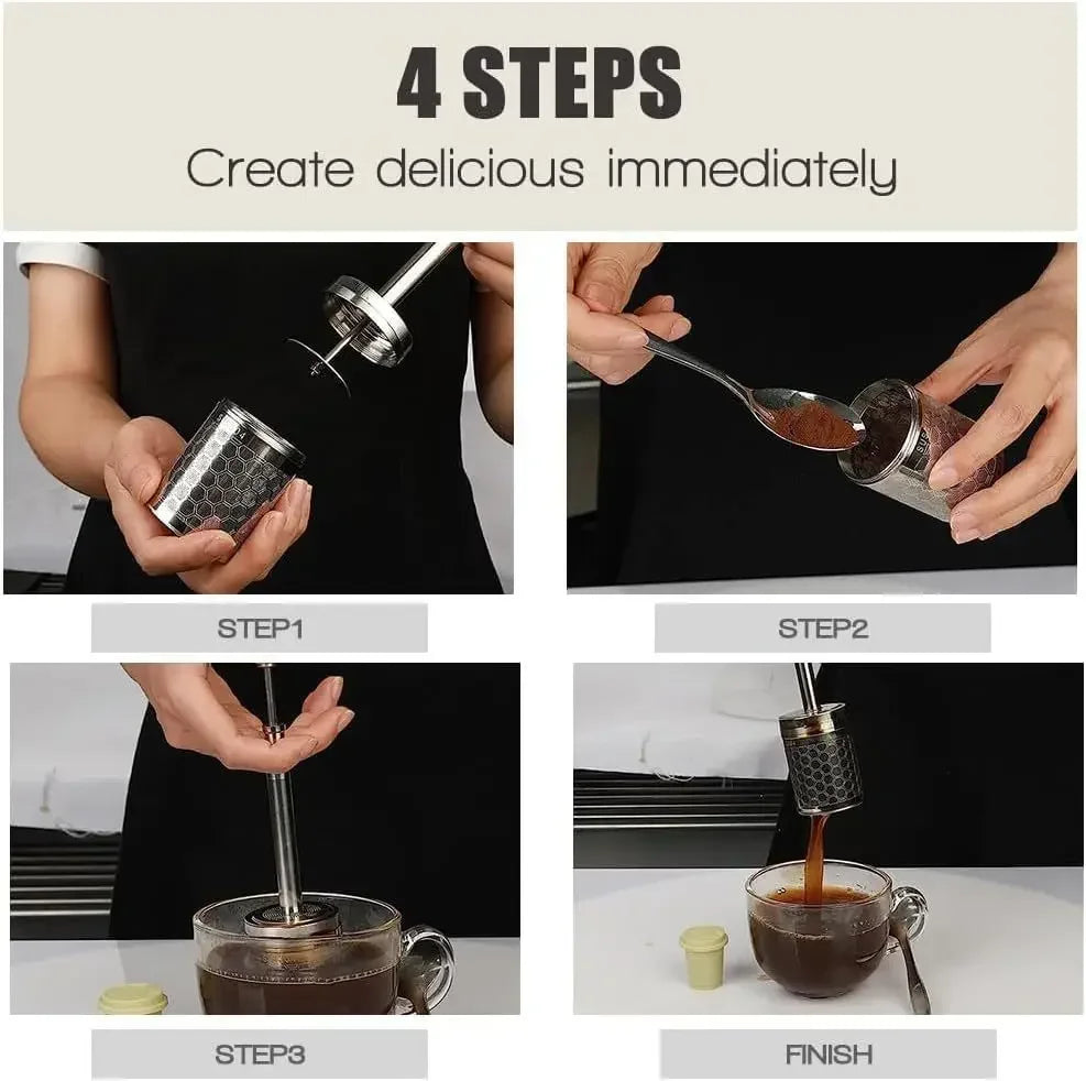 Stainless Steel Reusable French Press Tea & Coffee Infuser