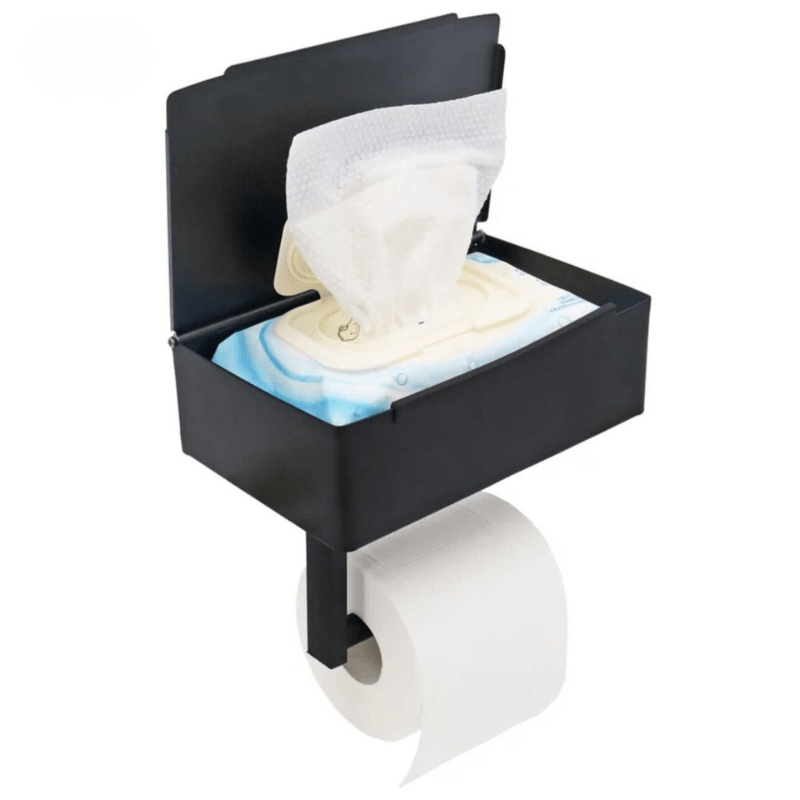 Stainless Steel Toilet Paper Holder with Multifunctional Storage Compartment