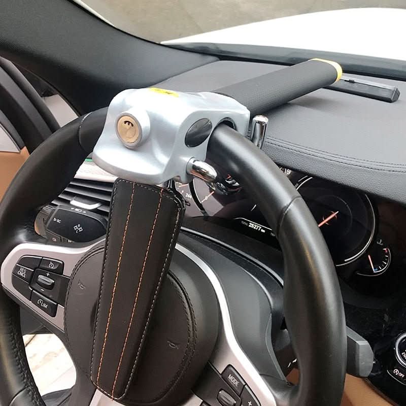 SteelGuard Steering Wheel Lock with Alarm – Triple Security Anti-Theft Protection