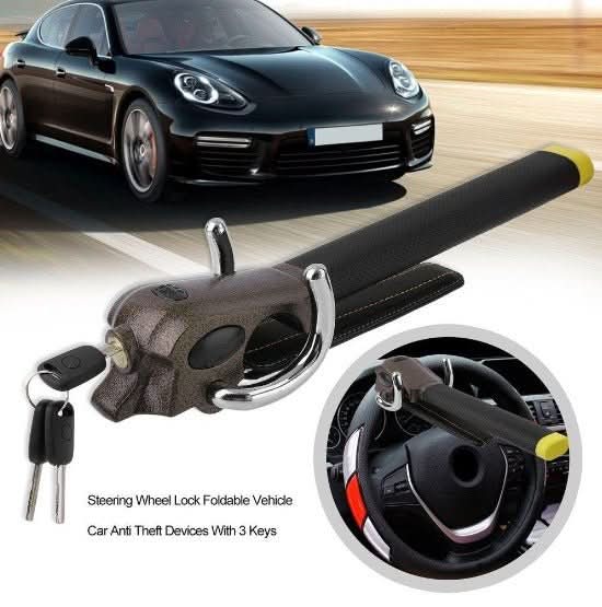 SteelGuard Steering Wheel Lock with Alarm – Triple Security Anti-Theft Protection