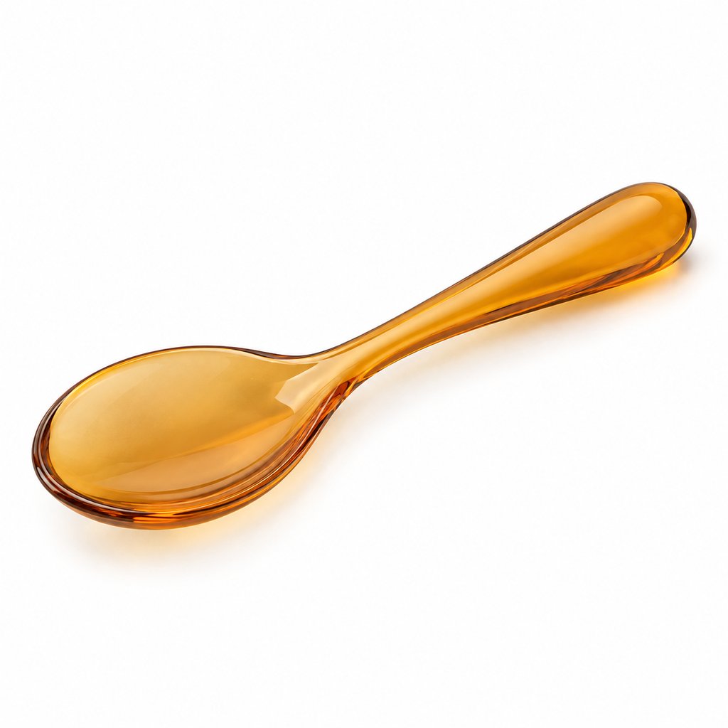 SHOPAVERLY Amber Acrylic Spoon 7.1 inch Translucent Dining
