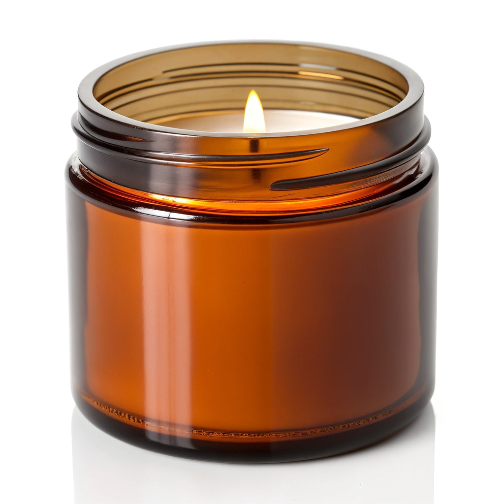 SHOPAVERLY Amber Nights Soy Candle in Amber Glass Jar