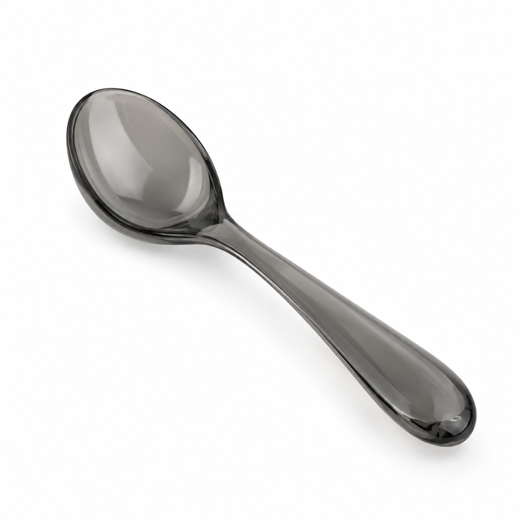 SHOPAVERLY Black Acrylic Soup Spoon 16 cm Lightweight