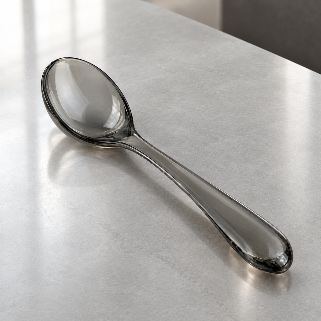 SHOPAVERLY Black Acrylic Soup Spoon 16 cm Lightweight