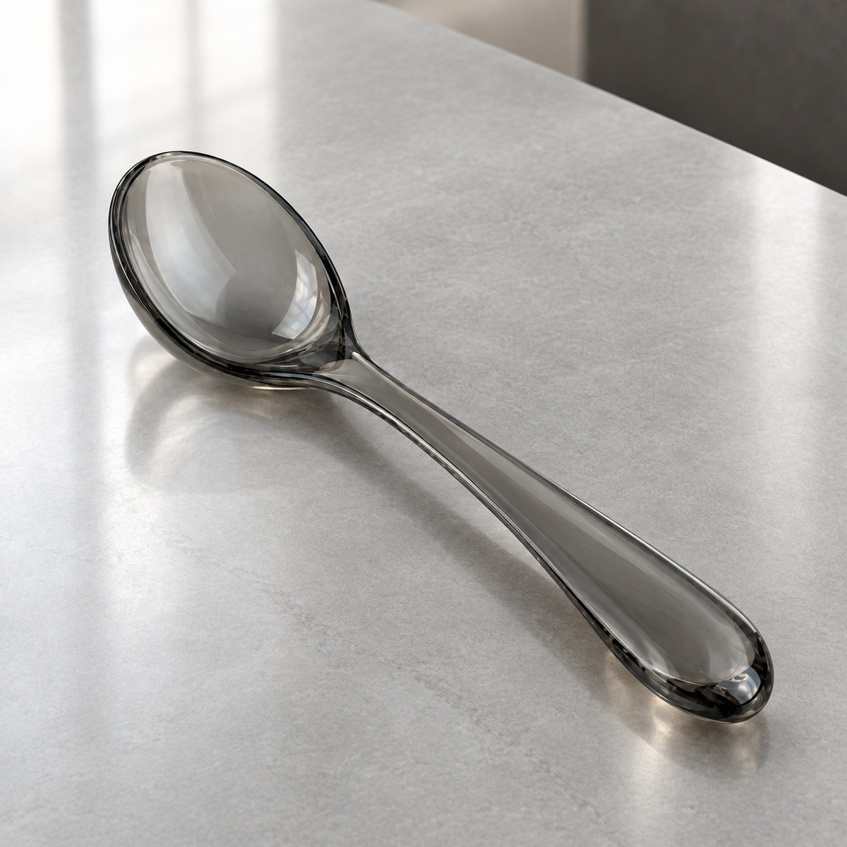 SHOPAVERLY Black Acrylic Soup Spoon 16 cm Lightweight