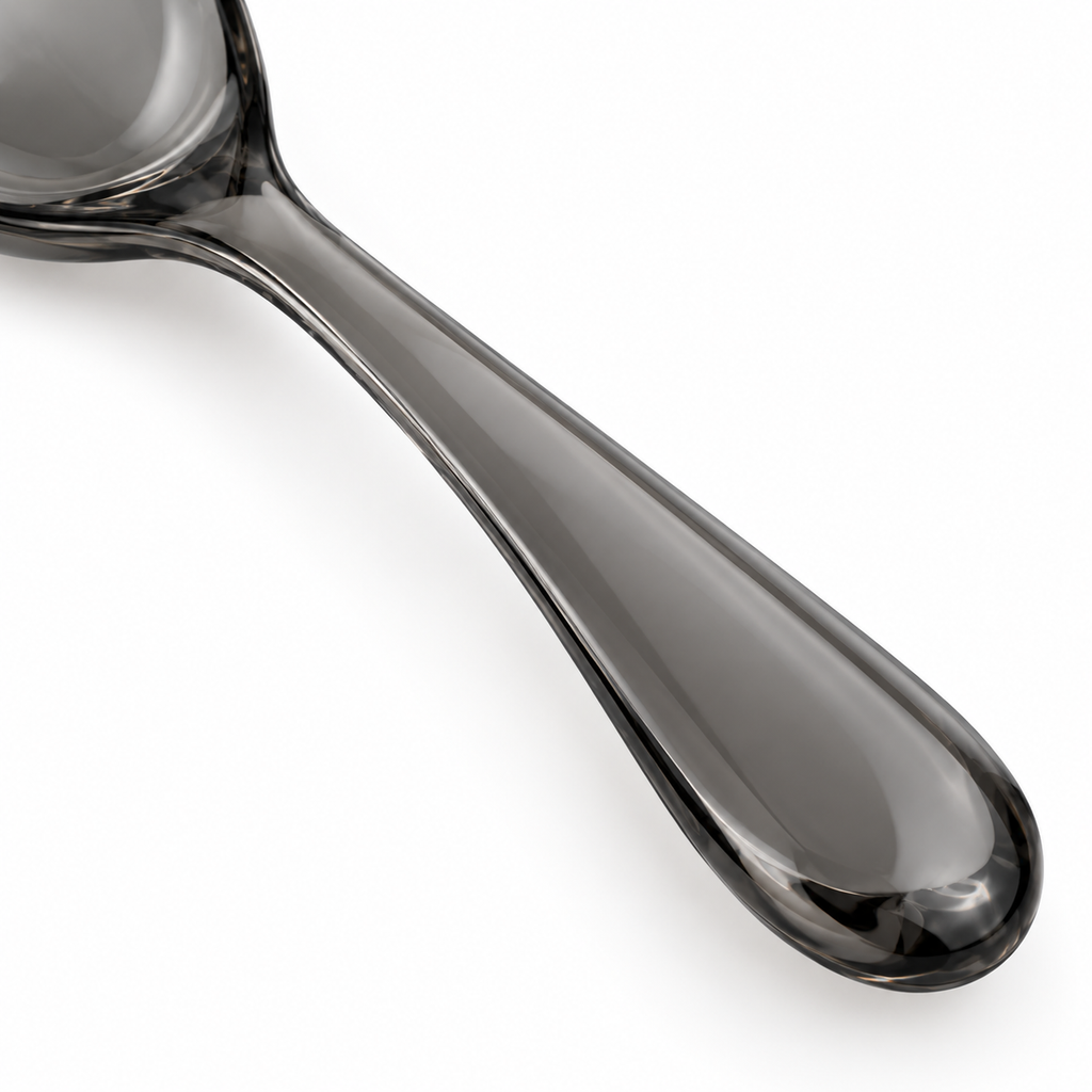 SHOPAVERLY Black Acrylic Soup Spoon 16 cm Lightweight