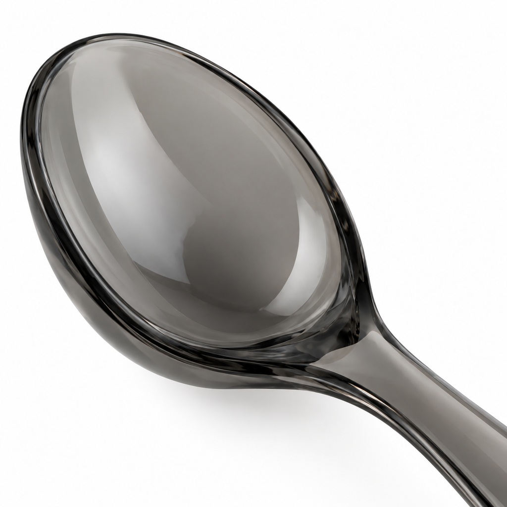 SHOPAVERLY Black Acrylic Soup Spoon 16 cm Lightweight