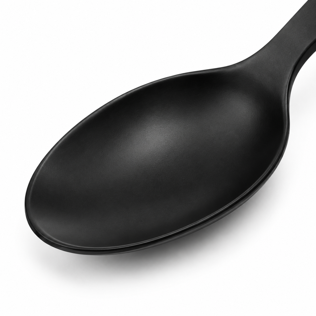 SHOPAVERLY Black Stainless Steel Table Spoon 20 cm Matte