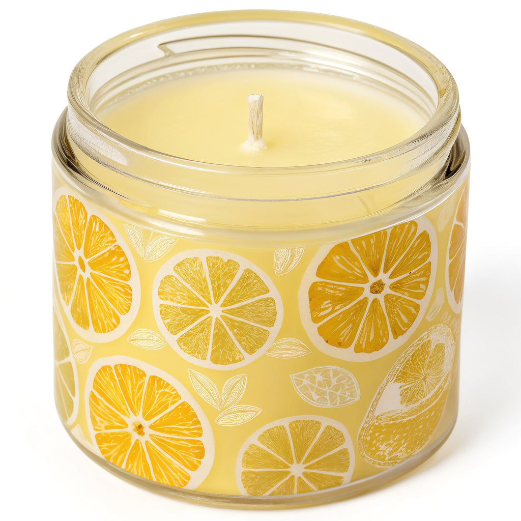 SHOPAVERLY Citrus Zest Soy Candle in Yellow Glass Jar
